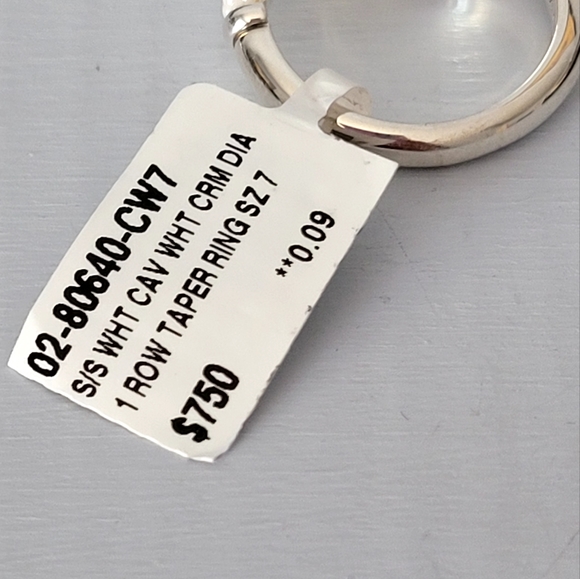 LAGOS SS White Ceramic Diamond Stacking Band Ring 7 - Picture 10 of 11